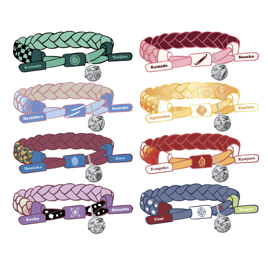 Demon Slayer Anime Braided Bracelet, Multi Styles Tanjiro Nezuko Zenitsu Rengoku Woven Wristband with Charm, Demon Slayer Cosplay Hand Rope, Anime Jewelry Gift for Demon Slayer Fans