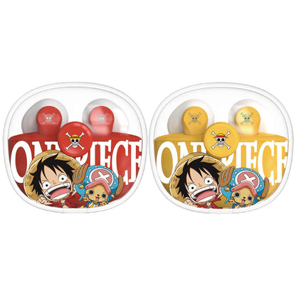 One Piece Wireless Bluetooth Earbuds, Luffy Chopper Cute Anime TWS Earphones, Transparent Charging Case, Stereo Sound Touch Control Earphones, Portable Headset Gift for One Piece Anime Fans