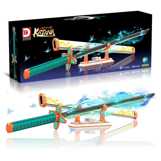 Demon Slayer Katana Building Block Set, Shinobu Nichirin Sword Model, DIY Assembly Brick Katana with Display Stand, Collectible Anime Sword Decor Gift for Demon Slayer Fans Teens Adults