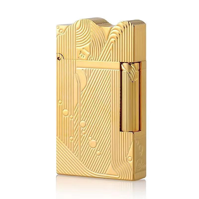 One Piece Sanji Lighter, Golden Sea Wave Engraved Lighter, Classic Ping Sound Gas Lighter, Collectible Decor Lighter, Unique Gift for One Piece Sanji Fans