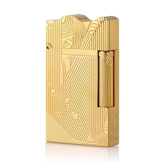 One Piece Sanji Lighter, Golden Sea Wave Engraved Lighter, Classic Ping Sound Gas Lighter, Collectible Decor Lighter, Unique Gift for One Piece Sanji Fans