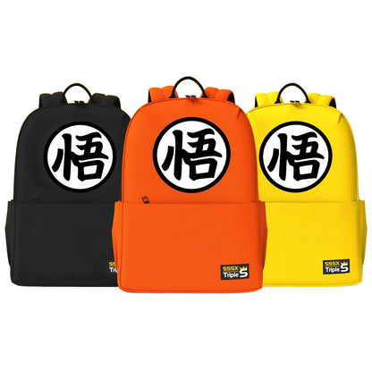 Dragon Ball Z Backpack, Goku Kanji Logo Anime School Backpack, Lightweight Casual Daypack Bookbag, Dragon Ball Character Print Rucksack for Teens Students, DBZ Dragon Ball Fan Merch Gift