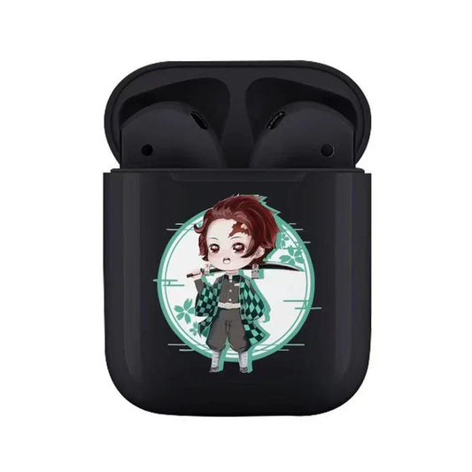 Demon Slayer Wireless Bluetooth Earbuds, Tanjiro Nezuko Zenitsu Giyuu Anime Print TWS Earphones, Touch Control Stereo Sound Headset, Portable Earbuds Case, Anime Fan Gift