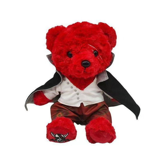 One Piece Shanks Red Teddy Bear Plush, Anime Red Hair Shanks Cosplay Stuffed Bear Plushie, Soft Cute Collectible Plush Doll, Gift for One Piece Anime Fans