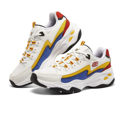 One Piece Monkey D. Luffy Anime Sneakers for Men Women, White Multicolor Color Block Chunky Platform Casual Shoes, Lace Up Anime Cosplay Street Walking Shoes, Breathable Anime Themed Footwear, Collectible Gift for One Piece Luffy Fans