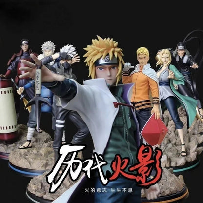 Naruto Hokage Series GK Figurine, All Generations Hokage Anime Statue, Hashirama Tobirama Minato Tsunade Naruto Kakashi Collectible Figure, High Detailed Resin Model, Desktop Display Ornament Gift for Naruto Fans