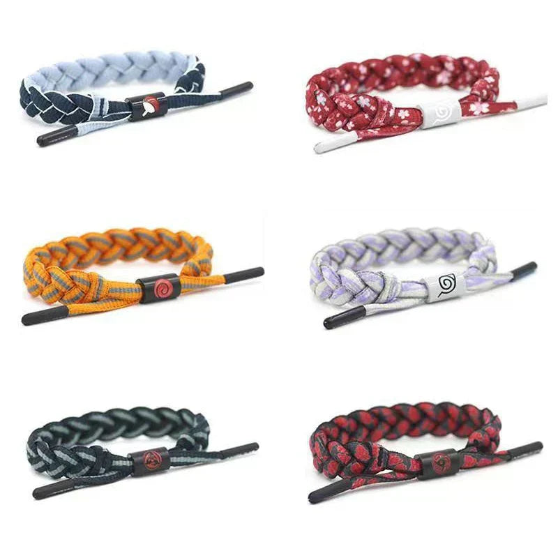 Naruto Anime Braided Bracelet, Handmade Woven Character Themed Rope Wristband, Cosplay Costume Accessory, Collectible Anime Jewelry Gift for Naruto Fans