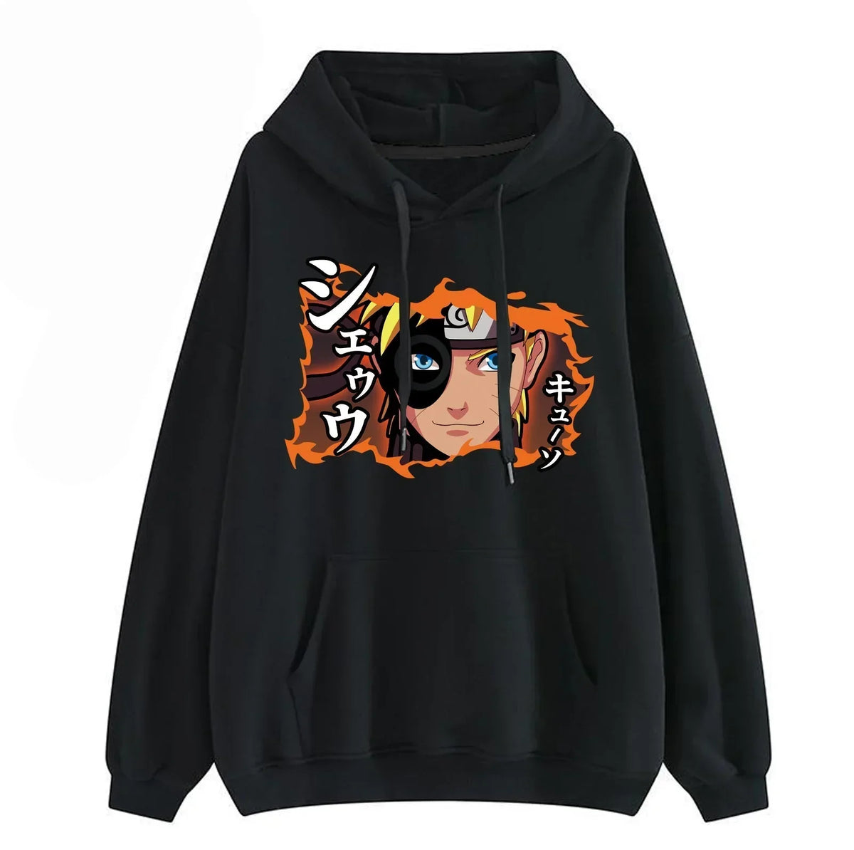 Naruto Anime Graphic Hoodie Unisex, Classic Naruto Character Print Pullover Hooded Sweatshirt, Casual Long Sleeve Hoodie with Kangaroo Pocket, Naruto Fan Streetwear Gift