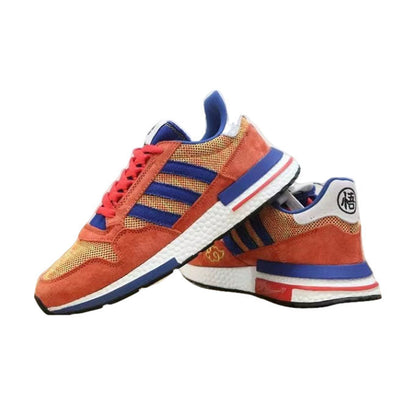 Dragon Ball Z Goku Retro Running Sneakers, DBZ Goku Orange Blue Anime Casual Shoes, Classic Anime Character Athletic Trainers, Dragon Ball Z Cosplay Walking Shoes for Men Women Anime Fans