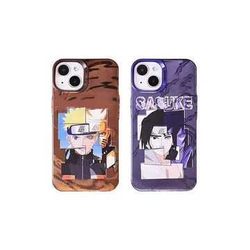 Naruto Anime Phone Case, Naruto and Sasuke Retro Comic Art Print Shockproof Soft TPU Phone Cover For iPhone, Cool Anime Character Phone Shell, Anime Fan Gift