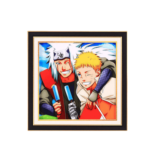 Naruto & Jiraiya 3D Paper Cut Shadow Box Framed Art, Handmade Layered Papercraft Wall Decor, Classic Anime Character Picture Frame, Anime Fan Room Decor Gift