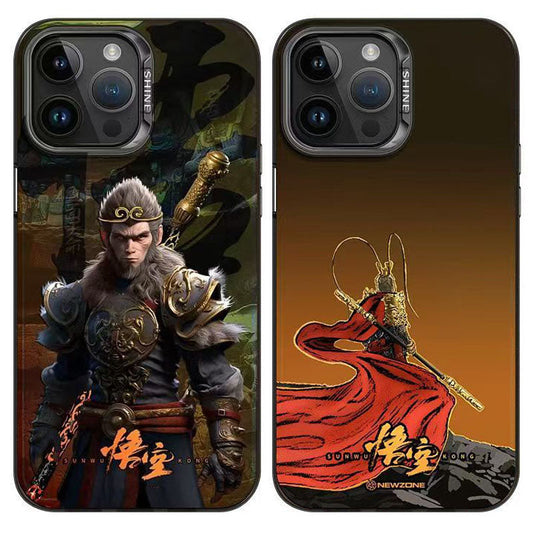 Black Myth Wukong Phone Case for iPhone, Cool Black Myth Sun Wukong Character Print Protective Phone Cover, Shockproof Hard Shell Phone Case, Game Merch Gift for Black Myth Wukong Fans Gamers