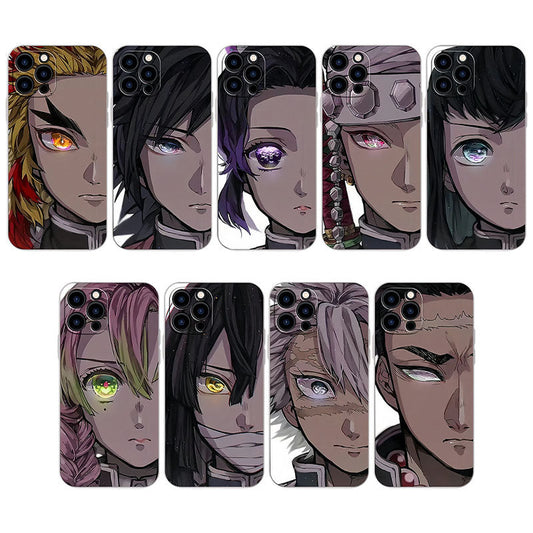 Demon Slayer Hashira Anime Phone Case, Pillar Character Portrait Phone Cover, Soft Silicone Shockproof Protective Case for iPhone, Anime Demon Slayer Merch Phone Shell, Manga Fan Gift