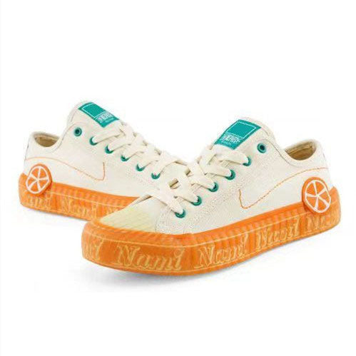 One Piece Nami Low Top Canvas Sneakers, Anime Nami Cream Orange Casual Shoes, Men Women Cosplay Streetwear Trainers, One Piece Fan Collectible Footwear Gift