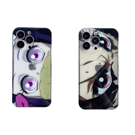 Demon Slayer Anime Phone Case, Tanjiro Nezuko Eye Pattern Clear Protective Case, Shockproof Transparent Cover, Anime Character Design, Gift for Demon Slayer Fans