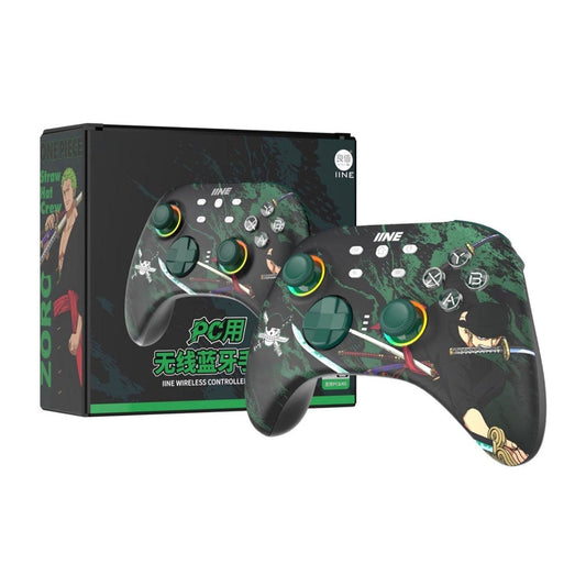 One Piece Roronoa Zoro Wireless Game Controller, Anime Zoro Bluetooth Gamepad with Hall Joystick & Hall Trigger, RGB Light Programmable Back Buttons, Dual Vibration Gaming Controller for PC Switch Steam, One Piece Anime Game Gift for Fans