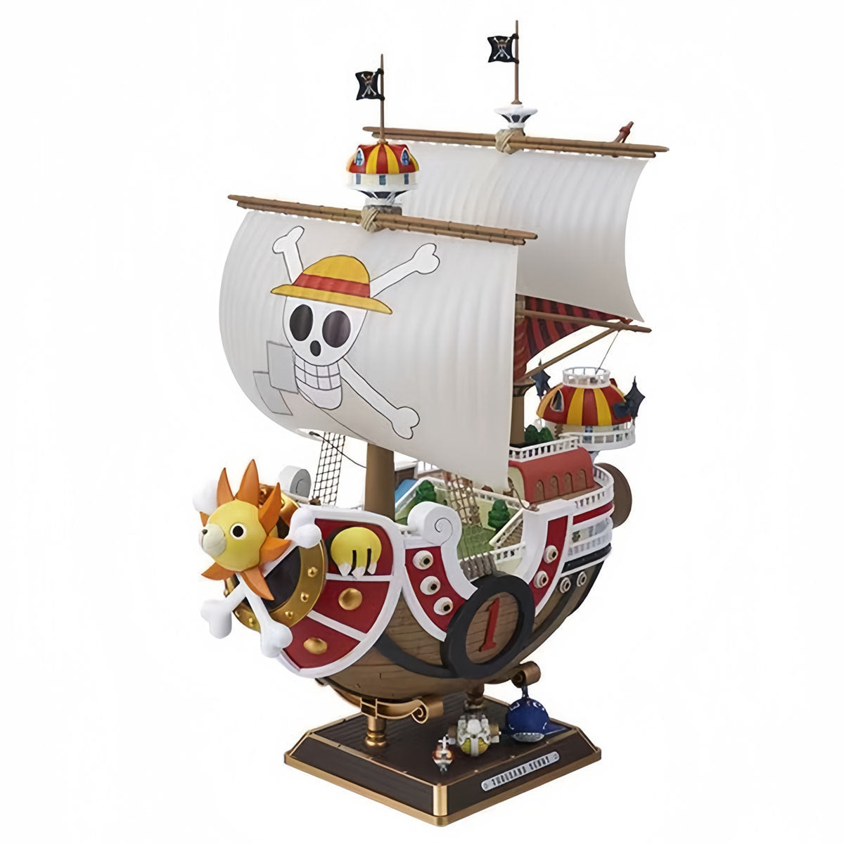 One Piece Thousand Sunny Pirate Ship Model Kit, Luffy Straw Hat Crew Boat Building Model, Anime One Piece Thousand Sunny Statue Collectible, DIY Assembly Ship Toy, Desktop Display Decoration Gift for One Piece Fans