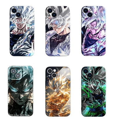 Dragon Ball Z Anime Phone Case for iPhone, Ultra Instinct Goku Vegeta Broly Character Print Protective Cover, DBZ Cool Manga Shockproof Film Phone Shell for iPhone Series Anime Fans