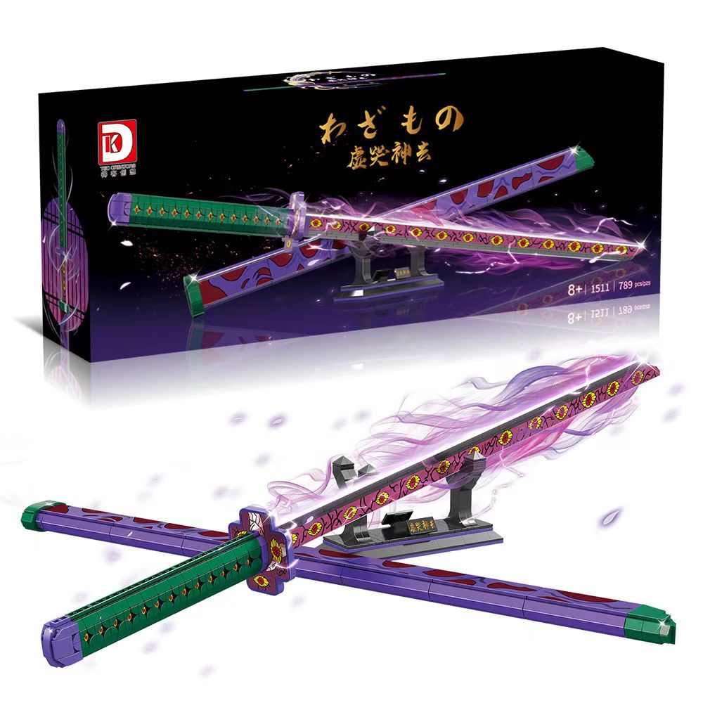 Demon Slayer Nichirin Sword Building Block Set, Anime Katana Model Kit with Scabbard & Display Stand, Multiple Styles Collectible Brick Sword, Cosplay Prop Assembly Toy Gift for Demon Slayer Fans