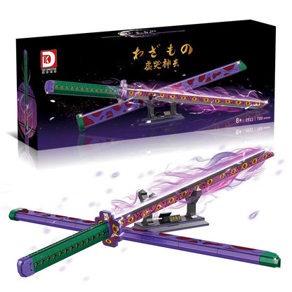 Demon Slayer Nichirin Sword Building Block Set, Anime Katana Model Kit with Scabbard & Display Stand, Multiple Styles Collectible Brick Sword, Cosplay Prop Assembly Toy Gift for Demon Slayer Fans