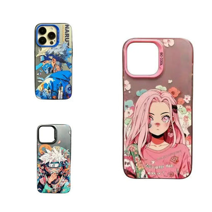 Naruto Anime Phone Case, Colorful Sakura Naruto Character Print Shockproof Protective Phone Cover, Cute Anime Cartoon Case for iPhone, Slim Anti-Scratch Bumper Case Anime Fans Gift