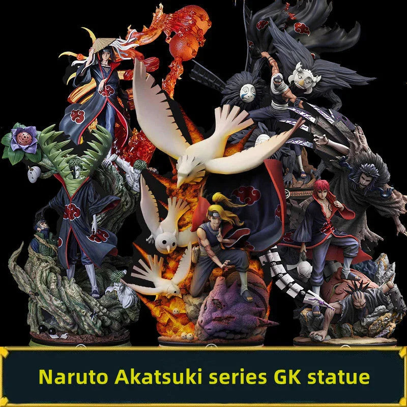 Naruto Akatsuki GK Figure, Anime Akatsuki Members Resin Statue, Itachi Pain Deidara Sasori Zetsu Kakuzu Collectible Figurine, Desktop Ornament, Naruto Fan Merch Gift
