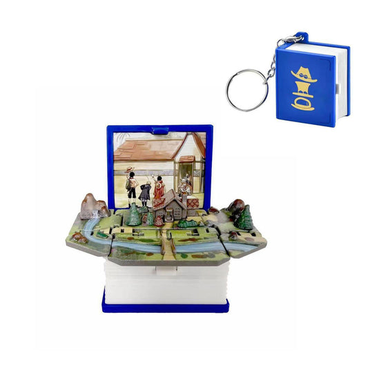 One Piece Pop-up Book Keychain, Mini 3D Folding Scene Diorama Key Ring, Portable Anime Book Shape Pendant, Creative Landscape Model Ornament, Gift for One Piece Fans