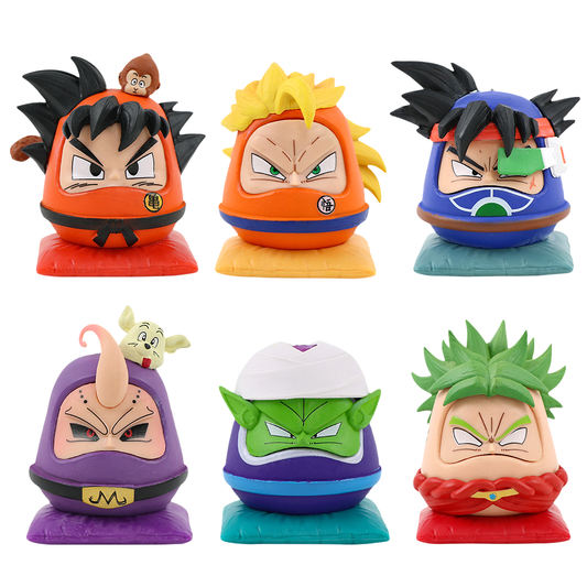 Dragon Ball Anime Daruma Piggy Bank, 6 Styles Cute Goku Vegeta Majin Buu Piccolo Broly Dharma Coin Saving Box, Cartoon Figure Money Bank, Dragon Ball Collectible Ornament Gift for Anime Fans