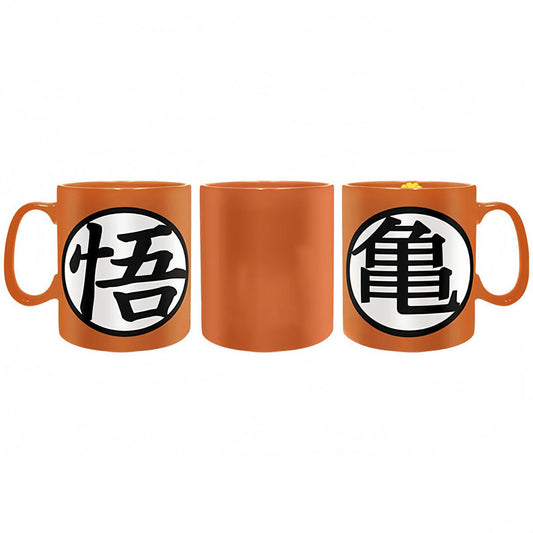 Dragon Ball Z Ceramic Coffee Mug, Goku "悟" & Master Roshi "亀" Logo Orange Tea Cup, 11oz Anime Printed Drinking Mug, Novelty Drinkware, Collectible Gift for Dragon Ball Fans