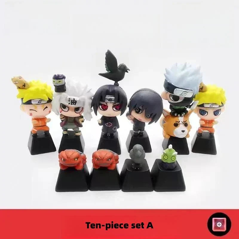Naruto Anime Custom Keycap Set, Q Version Naruto Sasuke Itachi Kakashi Figurine Keycaps, Handmade 3D Resin Key Caps for Cherry MX Mechanical Keyboard, Anime Keyboard Decor Gift for Naruto Fans