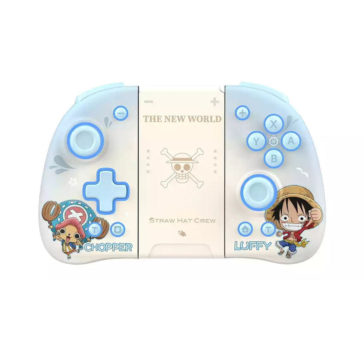 One Piece Luffy & Chopper Split Joycon Controller with RGB Light, Wireless Bluetooth Gamepad for Nintendo Switch / OLED / Lite, Straw Hat Crew Anime Handheld Gaming Controller, Gaming Gift for One Piece Fans