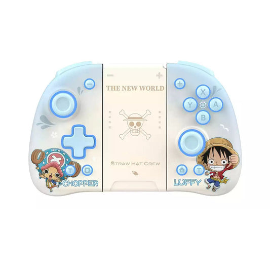 One Piece Luffy & Chopper Split Joycon Controller with RGB Light, Wireless Bluetooth Gamepad for Nintendo Switch / OLED / Lite, Straw Hat Crew Anime Handheld Gaming Controller, Gaming Gift for One Piece Fans