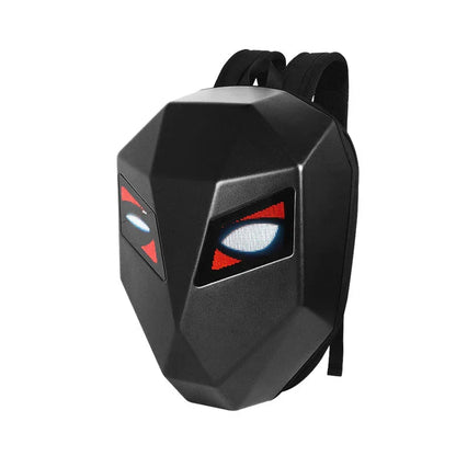 Naruto Anime Sharingan LED Helmet Shaped Hard Shell Backpack, 3D Sharingan Glowing Eyes Expandable Motorcycle Backpack, Waterproof Large Capacity Laptop Bag, Novelty Street Travel Backpack for Naruto Fans
