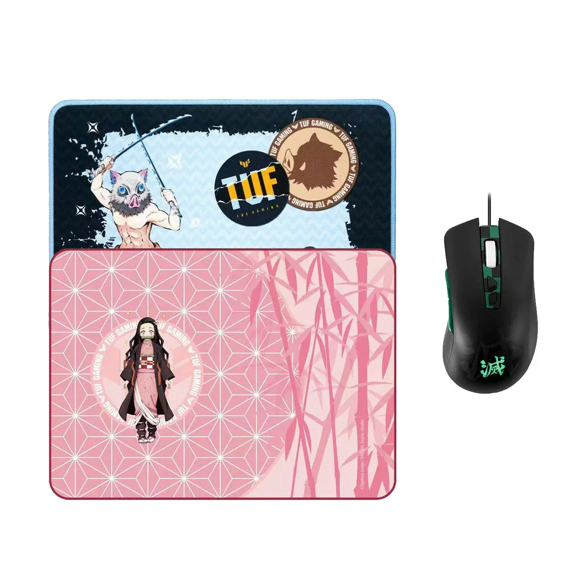 Demon Slayer Anime Mouse Pad, Nezuko & Inosuke Gaming Mousepad, Non-Slip Rubber Base Waterproof Desk Mat, Smooth Surface Mouse Mat for Laptop Computer Office Game, Demon Slayer Fan Merch Gift