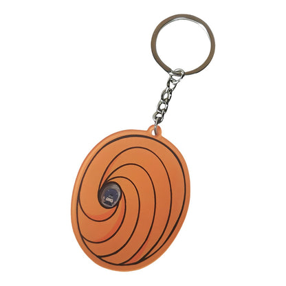 Naruto Obito Mask Acrylic Keychain, Anime Tobi Spiral Mask Rotatable Key Ring, Cute Cartoon Character Pendant, Backpack Bag Charm Collectible Gift for Naruto Fans