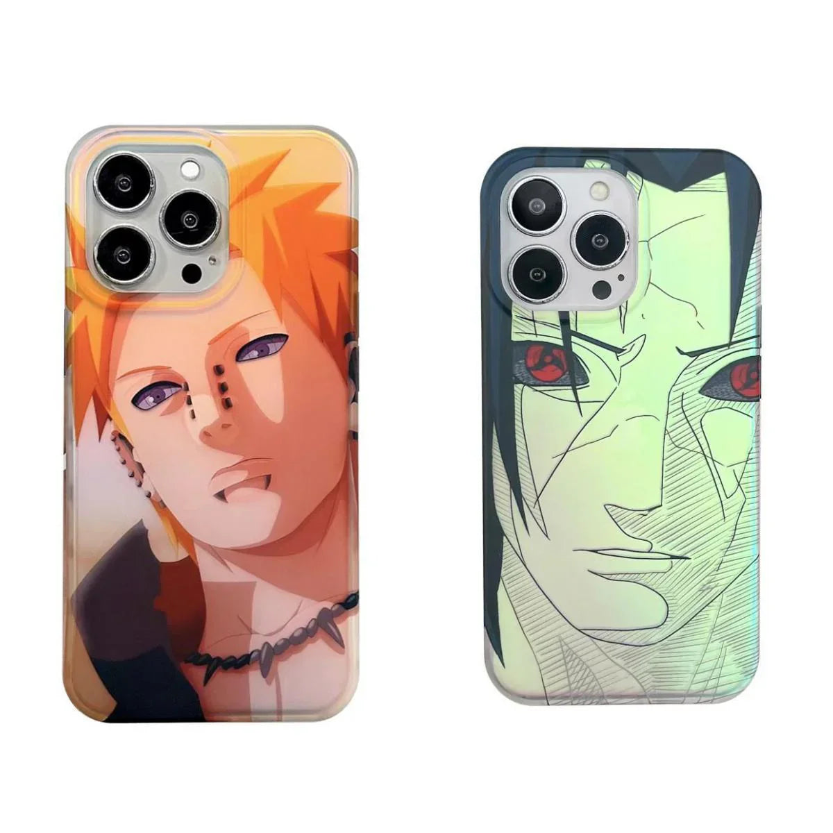 Naruto Anime Phone Case, Pain Nagato & Orochimaru Holographic Laser Print Protective Phone Cover, Shockproof Slim Soft TPU Case, Anime Character Phone Shell for iPhone, Anime Fan Gift