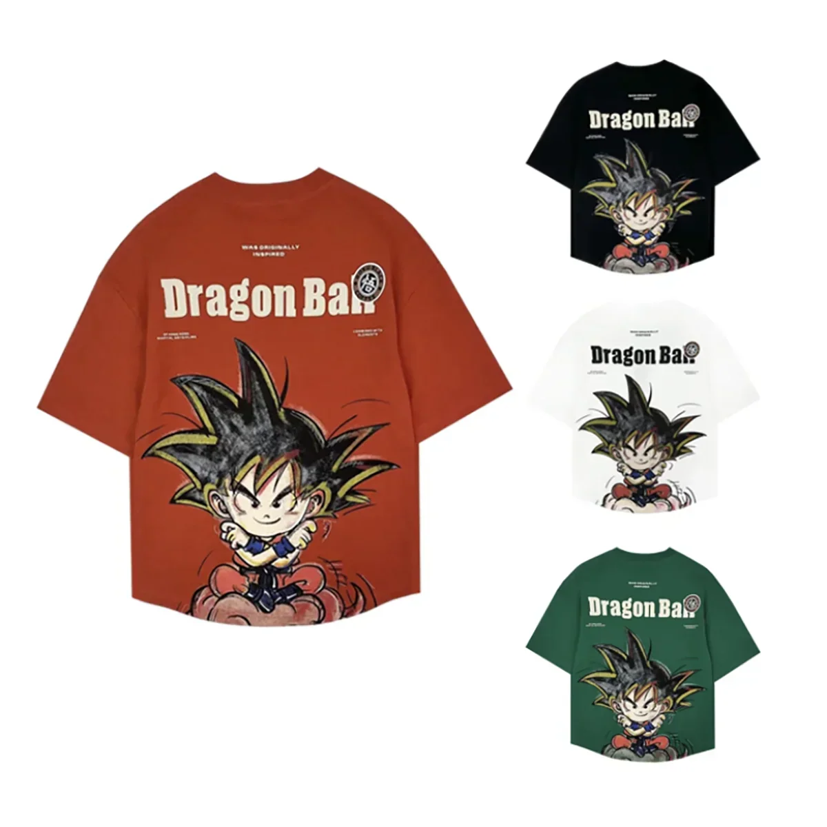 Dragon Ball Z Goku Anime T-Shirt, DBZ Kid Goku Graphic Short Sleeve Tee, Casual Cotton Loose Fit Shirt, Dragon Ball Printed Tshirt for Men Teens Anime Fans