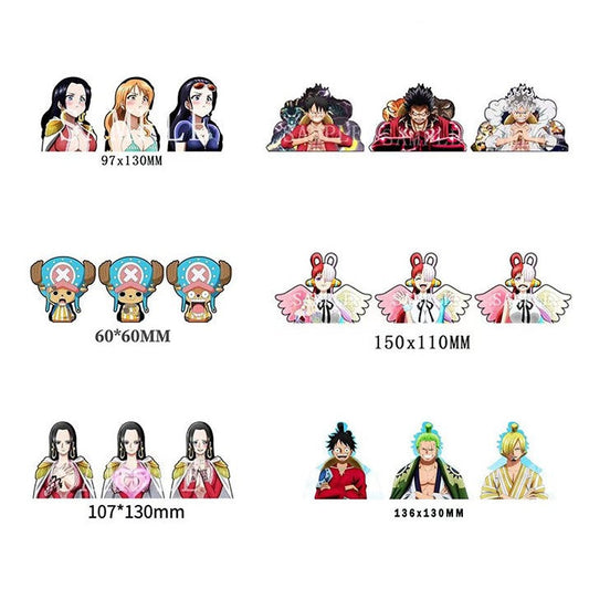 One Piece 3D Motion Stickers, Lenticular Anime Character Decals, Luffy Zoro Nami Changing Image Sticker, Waterproof Peekers Sticker for Car Laptop Water Bottle, One Piece Fans Collectible Decor