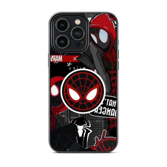 Marvel Spider‑Man Miles Morales Phone Case, Shockproof Soft TPU Bumper Cover, HD Comic Print Scratch Resistant Slim Protective Case For iPhone Series Anime Fan Gift
