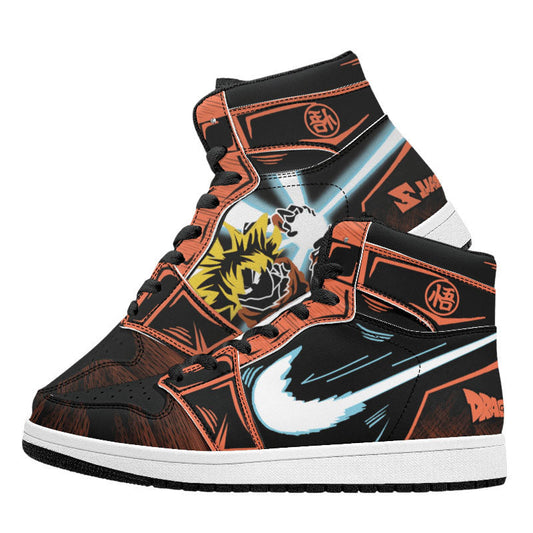 Dragon Ball Goku Kamehameha Anime High Top Sneakers, Custom Cartoon Print Streetwear Shoes, Men Women Casual Fashion Sneakers, Anime Fan Collectible Footwear Gift