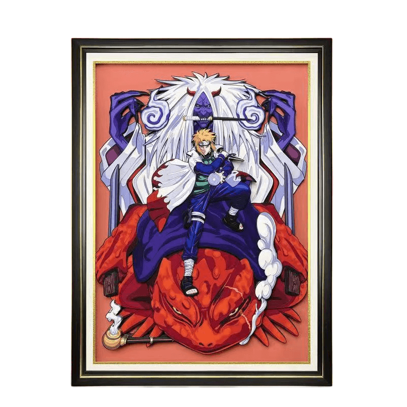 Naruto Namikaze Minato 3D Paper Cut Shadow Box Framed Art, Handmade Layered Papercraft Wall Decor, Anime Picture Frame, Fan Collectible Room Decor Gift