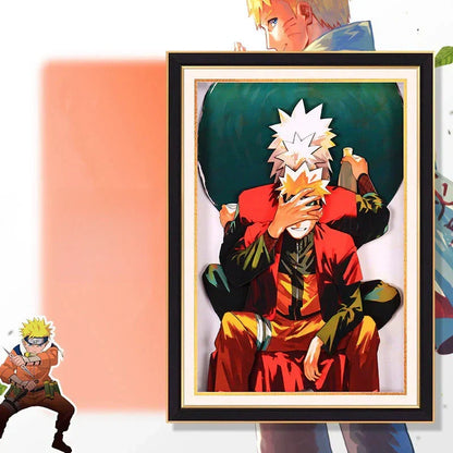 Naruto Jiraiya 3D Layered Paper Cut Art Frame, Anime Jiraiya Paper Carving Shadow Box, Stratified Handmade Paper Craft Painting, Wall & Desktop Display Decor, Collectible Art Gift for Naruto Anime Fans