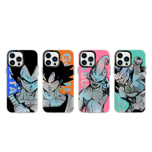 Dragon Ball Z Anime Phone Case, Goku Vegeta Buu Frieza DBZ Character Printed Protective Phone Cover, Shockproof Hard Phone Shell for iPhone, Dragon Ball Fan Anime Merch Gift