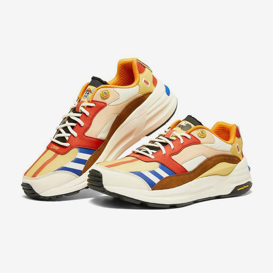 One Piece Usopp Anime Sneakers for Men Women, Multicolor Patchwork Chunky Platform Casual Shoes, Lace Up Anime Cosplay Street Walking Shoes, Breathable Anime Themed Footwear, Collectible Gift for One Piece Usopp Fans