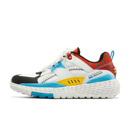 One Piece Franky Anime Sneakers for Men Women, Color Block Chunky Platform Casual Shoes, Anime Cosplay Streetwear Footwear, Breathable Lace Up Walking Shoes, Collectible Anime Gift for One Piece Franky Fans