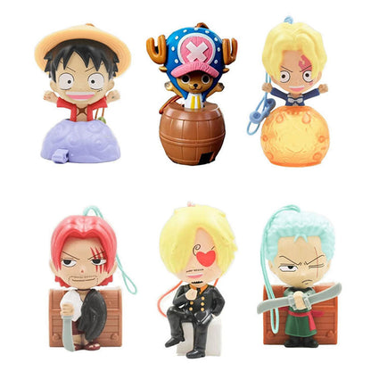 One Piece Q Version Anime Figure USB Charger, Luffy Zoro Sanji Shanks Chopper Cute Mini Figurine Statue, Anime Character Ornament Desktop Decoration Collectible Toy, One Piece Fan Birthday Holiday Gift