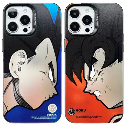 Dragon Ball Z Anime Phone Case, Goku Vegeta Classic Manga Side Face Printed Protective Phone Cover, Matte Shockproof Hard Phone Shell for iPhone, DBZ Dragon Ball Fan Merch Gift