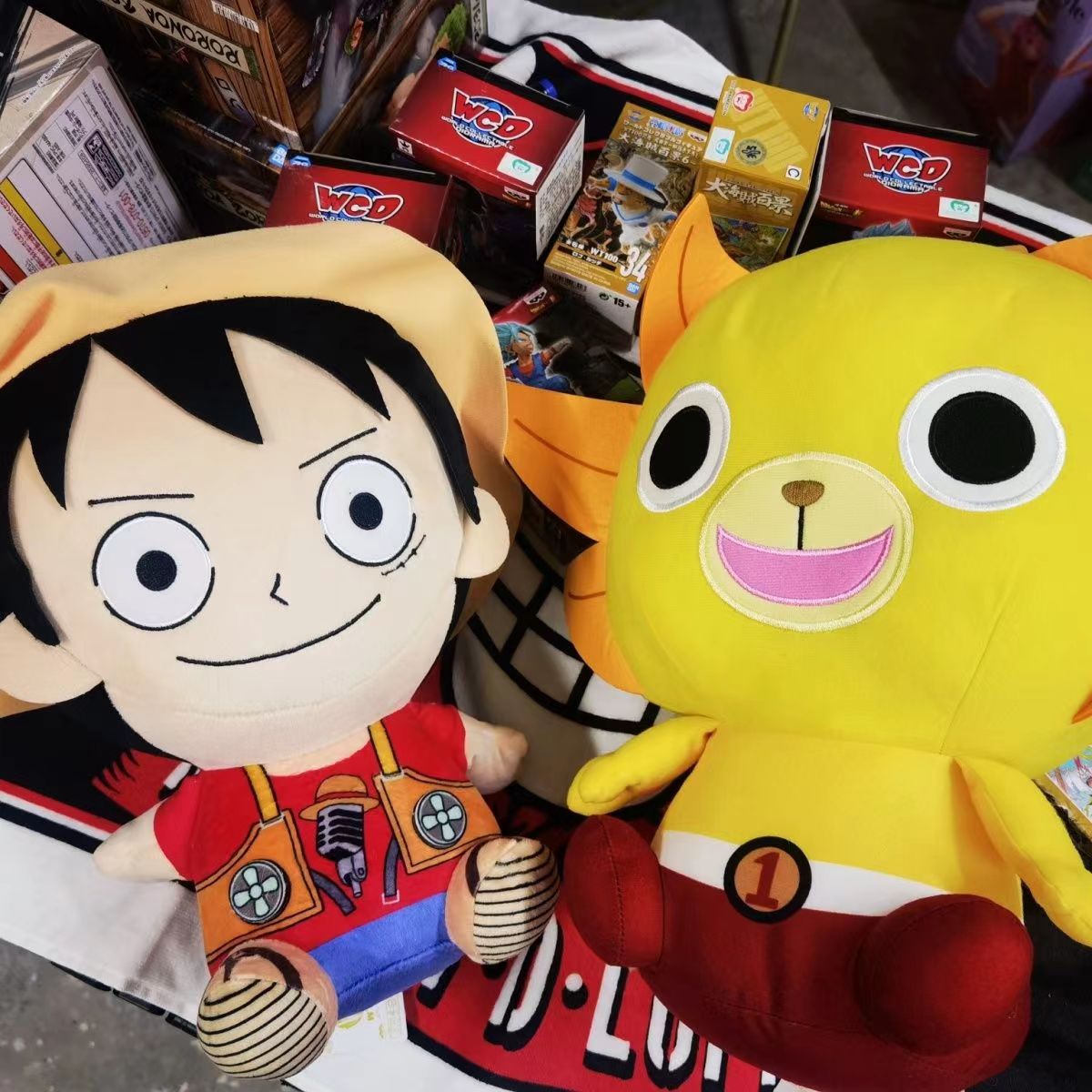 One Piece Anime Plush Toy, Luffy & Thousand Sunny Lion Head Soft Stuffed Plush Doll, Cute Cartoon Character Plushie, Collectible Figure Gift for One Piece Fans