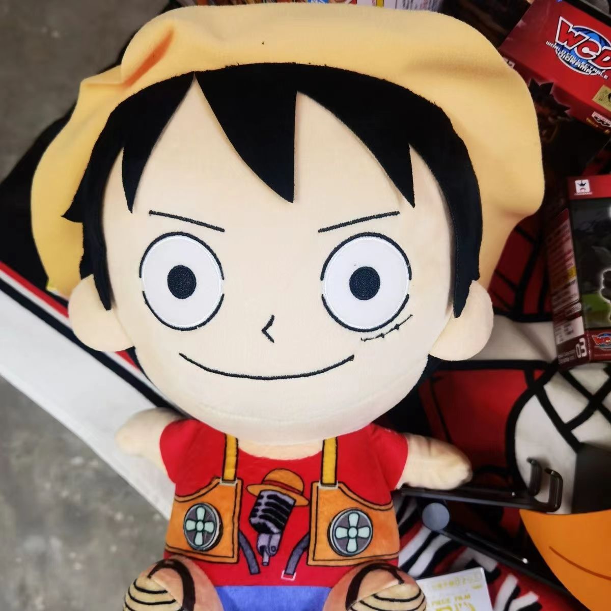 One Piece Anime Plush Toy, Luffy & Thousand Sunny Lion Head Soft Stuffed Plush Doll, Cute Cartoon Character Plushie, Collectible Figure Gift for One Piece Fans