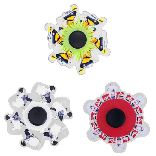 Naruto Anime Running Fidget Spinner, Optical Illusion Dynamic Fidget Toy, Acrylic Character Animation Fingertip Spinner, Stress Relief Hand Spinner, Collectible Gift for Naruto Fans